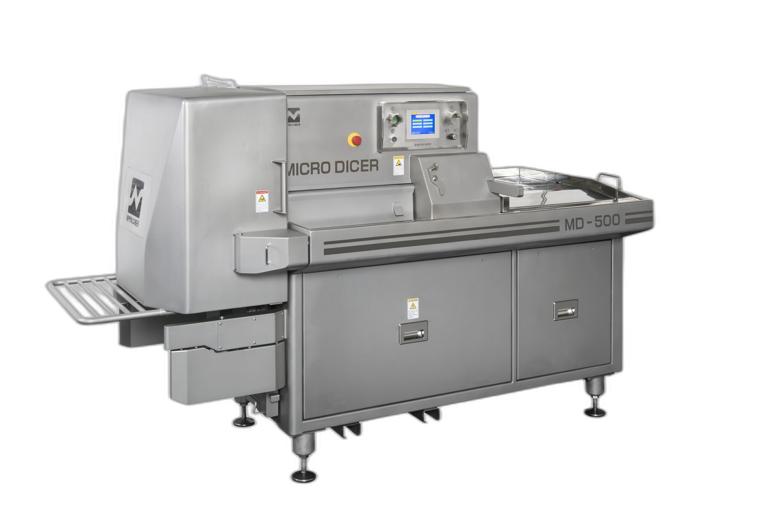 NCI MD-500CE Micro Dicer for frozen meat, stainless-steel machine on white background